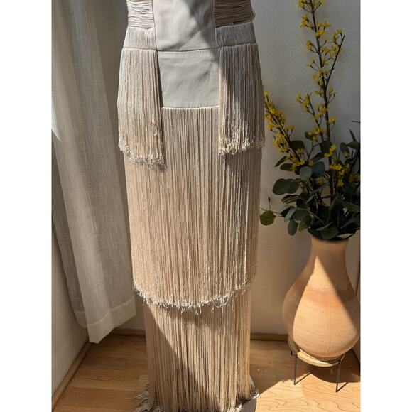 Jonathan Simkhai Baldwin Draped Fringe Maxi Dress - Picture 15 of 16